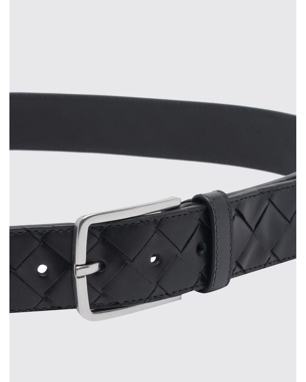 Bottega Veneta White Woven Leather Belt for men