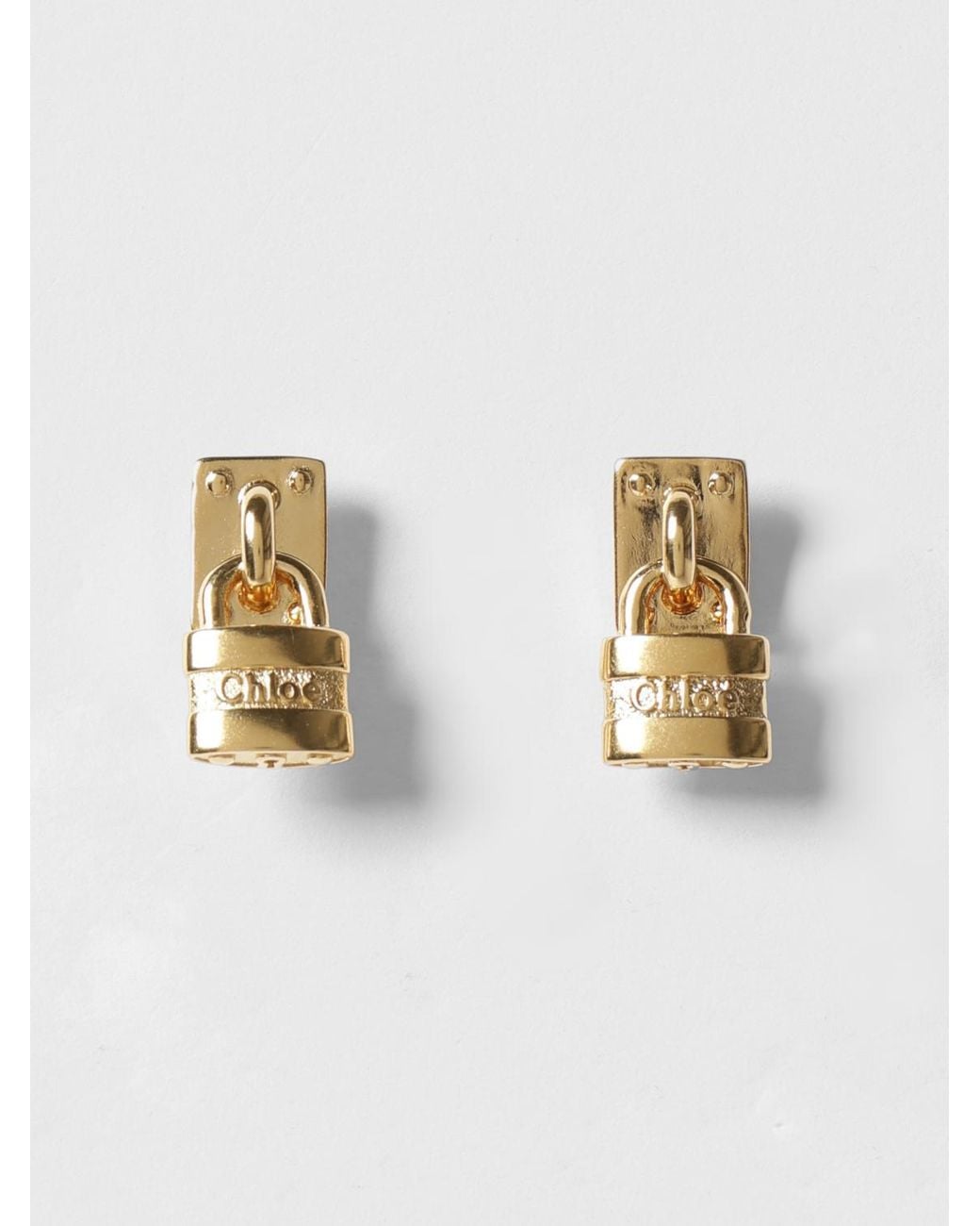 Chloé Natural ChloÉ Padlock Charm Pendant Earrings