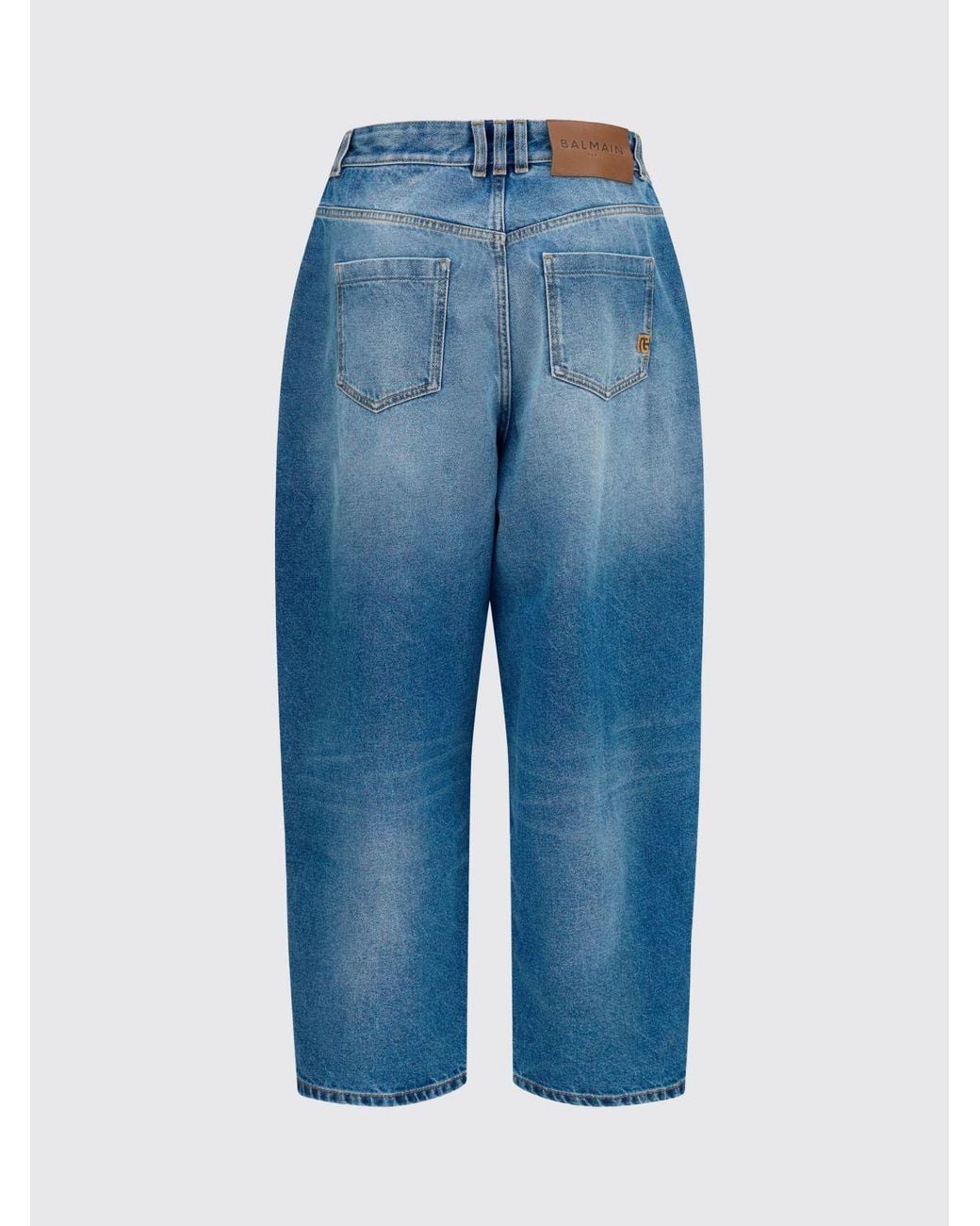 Balmain Blue Mid-Rise Baggy Jeans