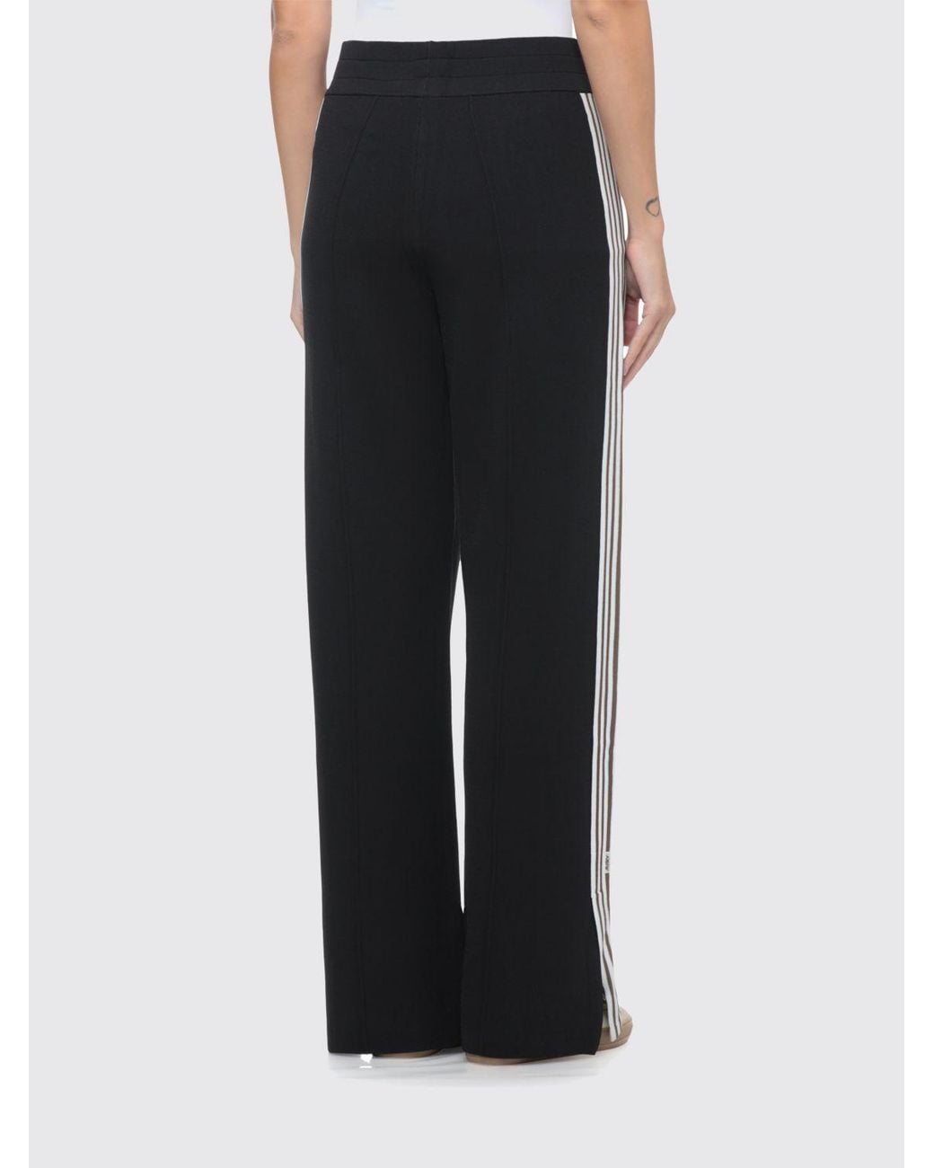 Autry Black Wool And Cashmere Knit Jogging Trousers With A High-Rise Drawstring Waist