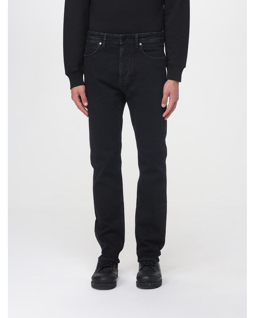 Stone Island Black Denim Straight Jeans for men