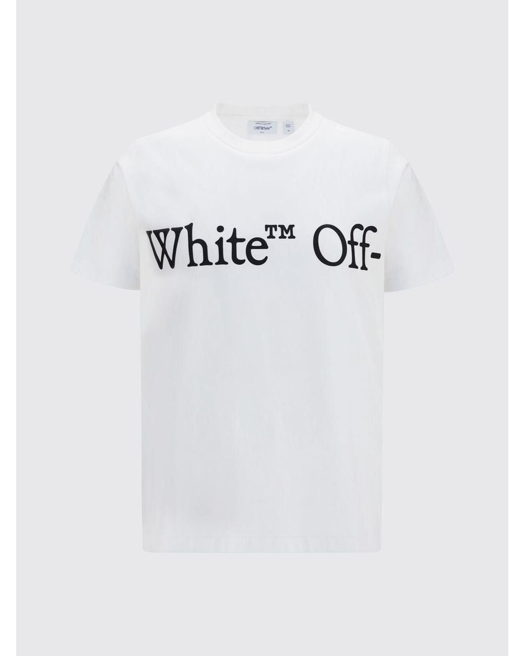 Off-White c/o Virgil Abloh White Cotton Crew Neck T-Shirt With Contrasting Logo for men