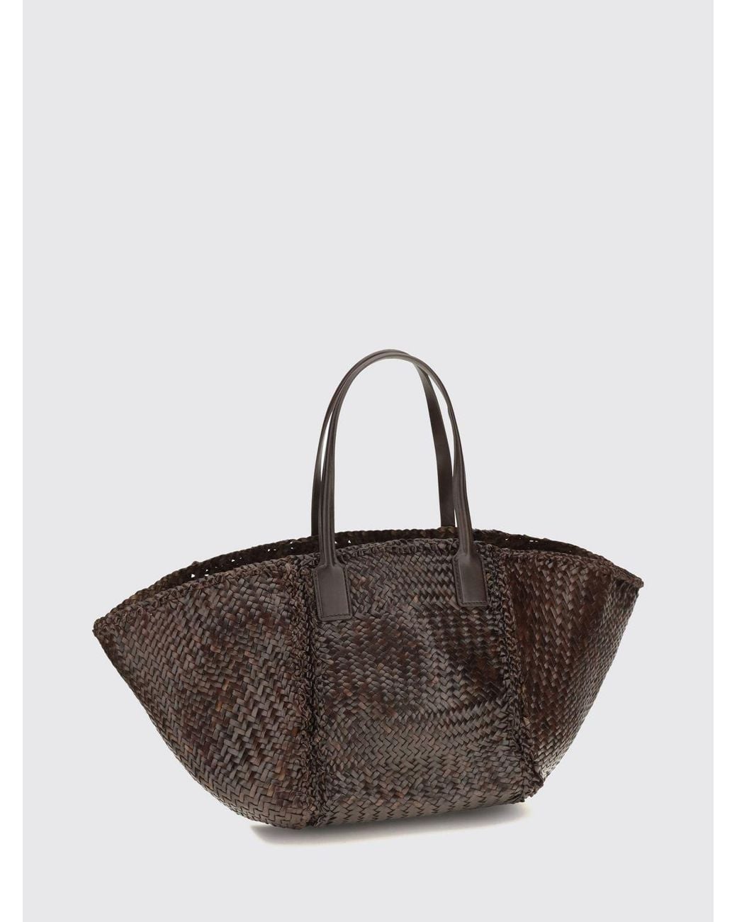 Dragon Diffusion Brown Teresa Large Woven Calfskin Leather Tote Bag