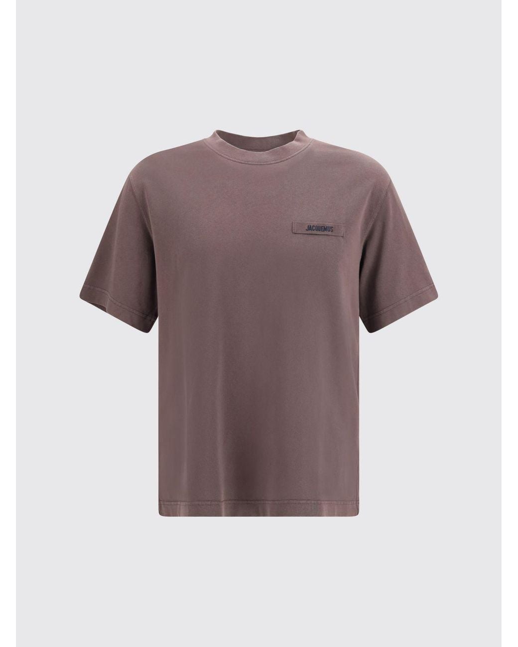 Jacquemus Purple Contrast Appliqué Logo Cotton Crew-Neck T-Shirt for men