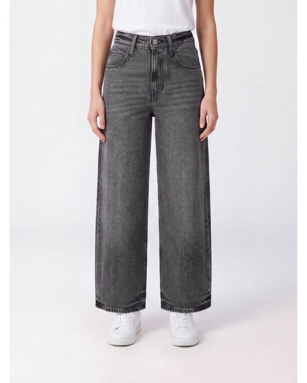 Pinko Gray Estelle Mid-Rise Baggy Jeans