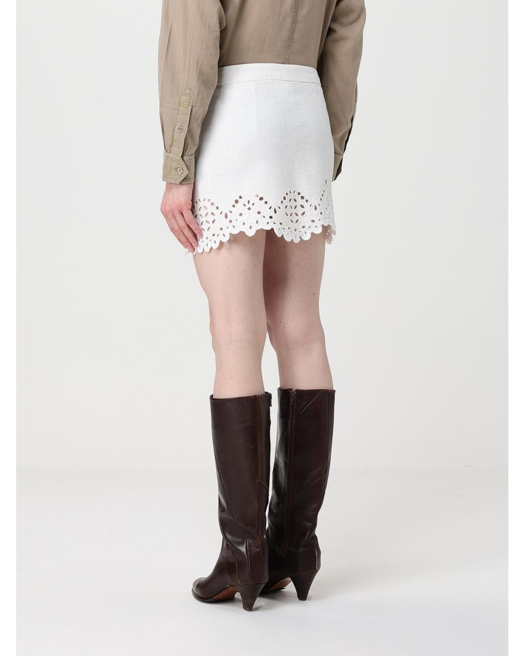 Isabel Marant White Cotton Mini Skirt