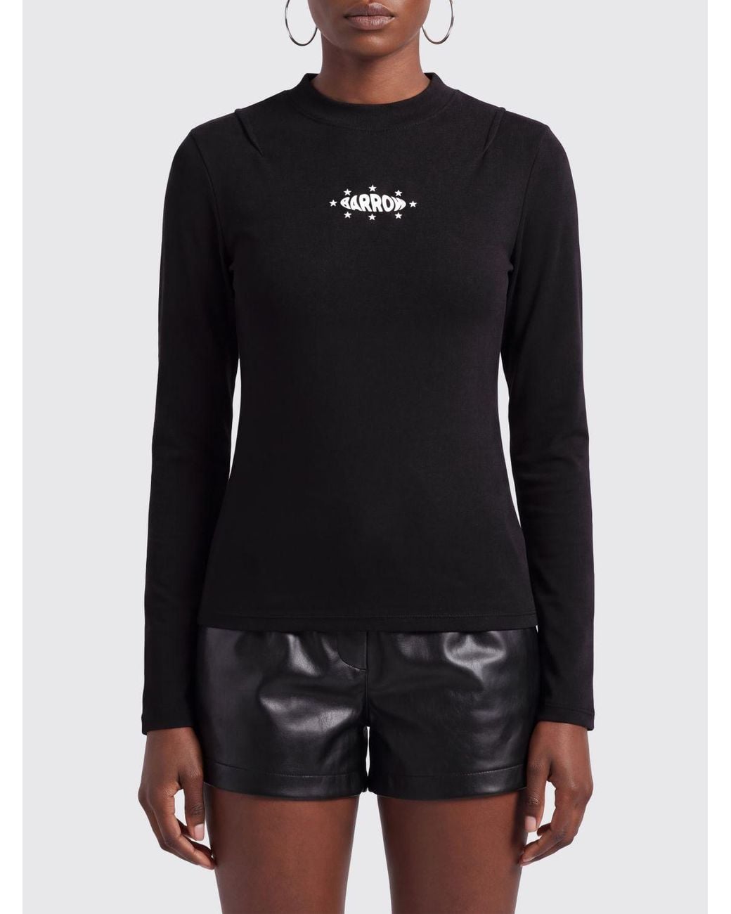 Barrow Black Slim Fit Long-Sleeved T-Shirt
