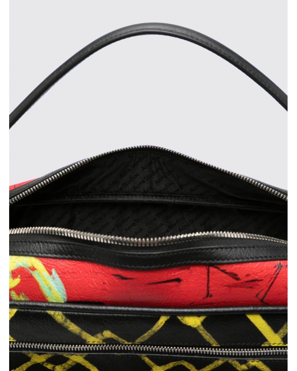 Acne Metallic Camero Calfskin Leather Camera Bag With Printed Logo
