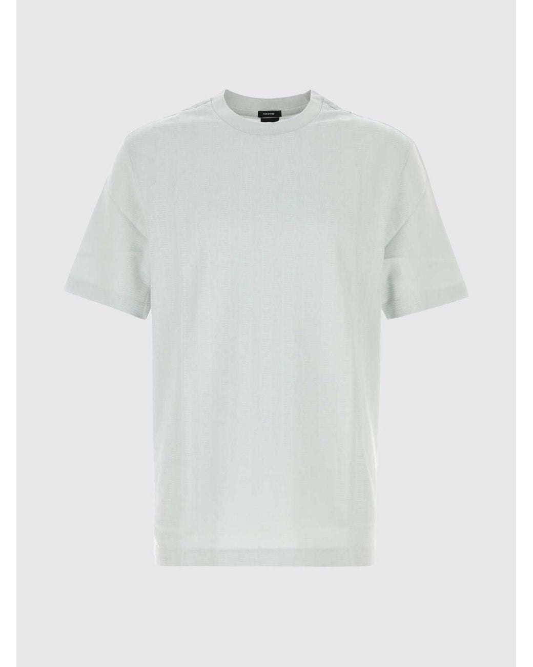 Boss White Short-Sleeved Cotton Crewneck T-Shirt With Dropped Shoulders for men