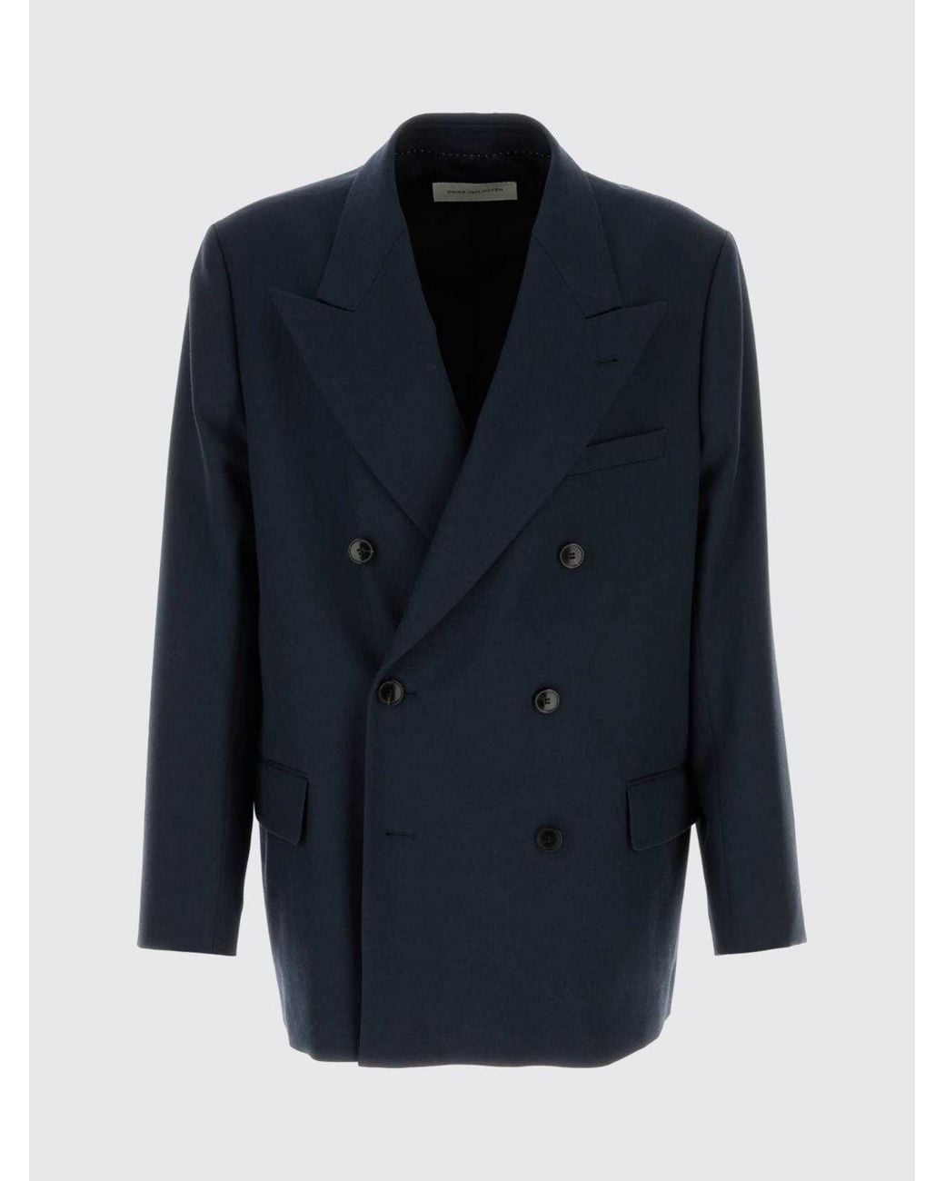 Dries Van Noten Blue Sartorial Double-Breasted Blazer for men