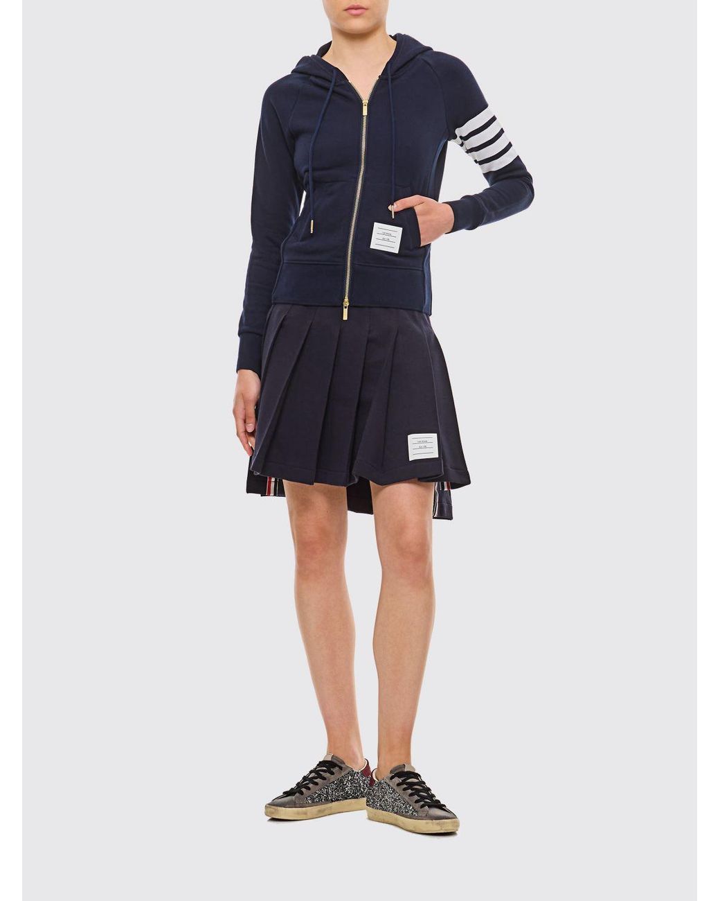 Sudadera Con Capucha De Algodón Thom Browne de color Blue
