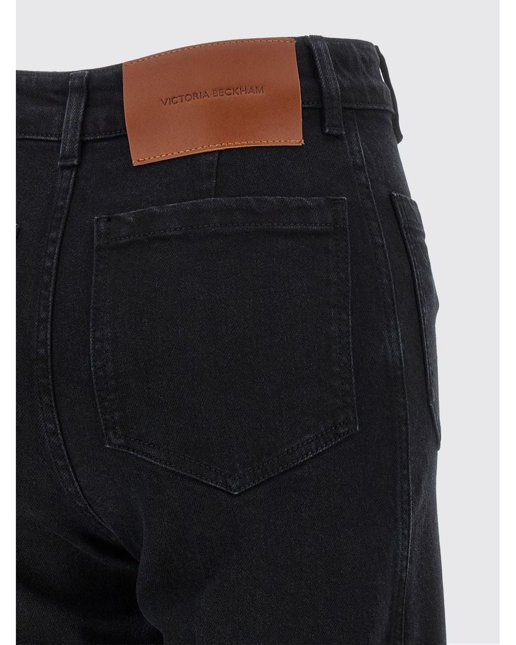 Victoria Beckham Black Alina High-Waisted Wide Leg Jeans