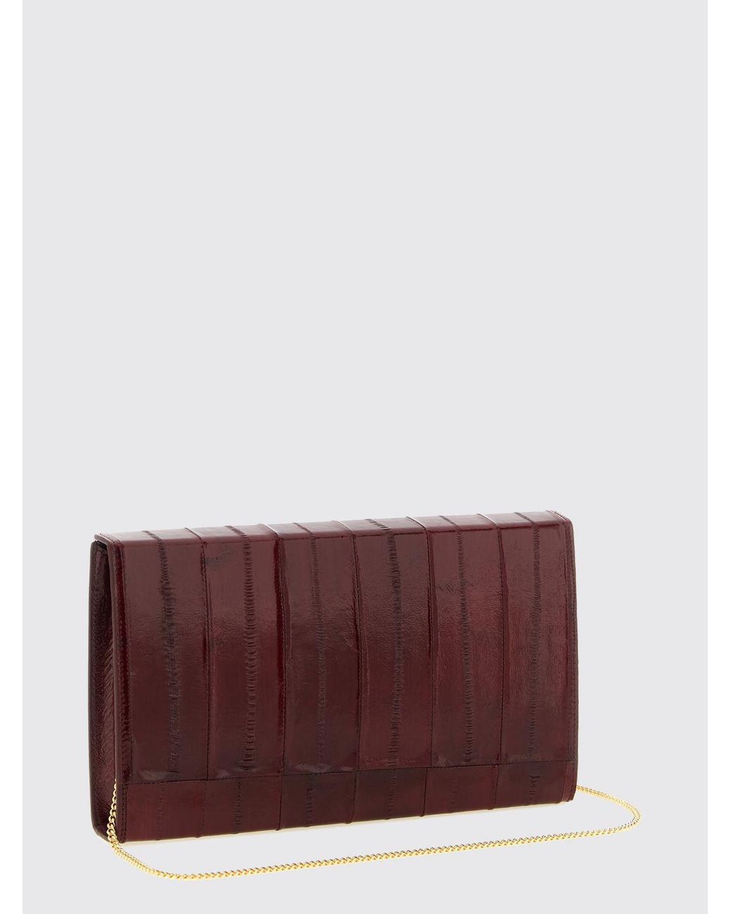 Giuseppe Zanotti Purple Leather Envelope Clutch With Metal Mesh Shoulder Strap