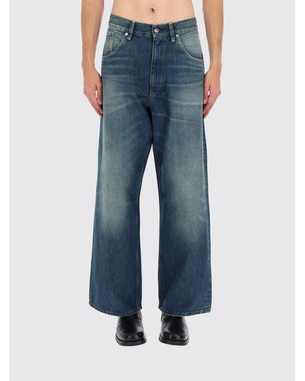 sunflower Blue Denim Wide Leg Jeans for men