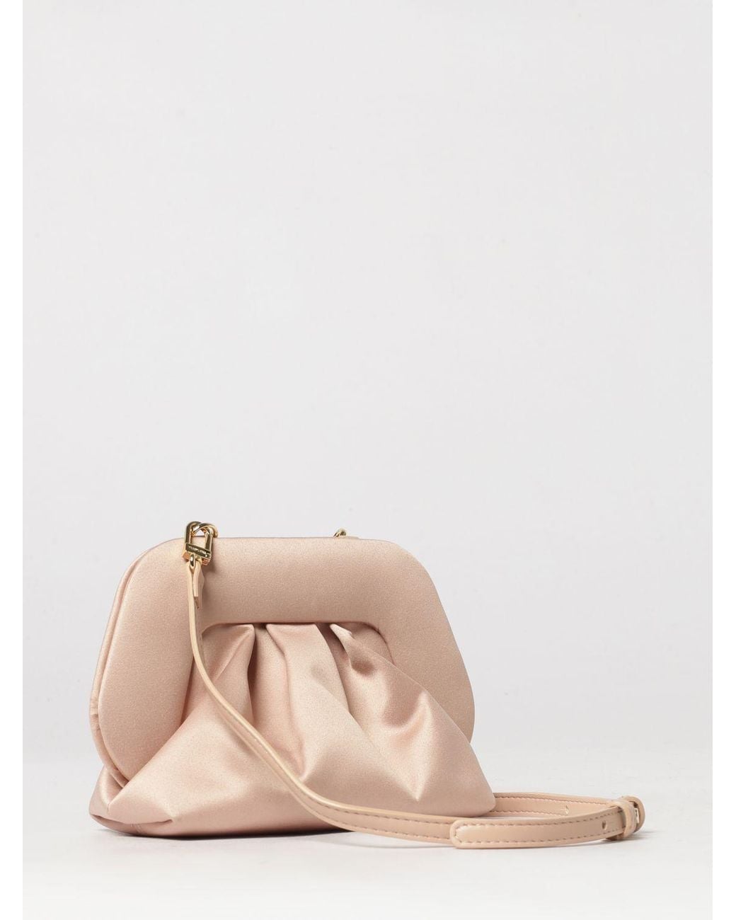 THEMOIRÈ Pink ThemoirÈ Bios Draped Satin Mini Bag With Shoulder Strap