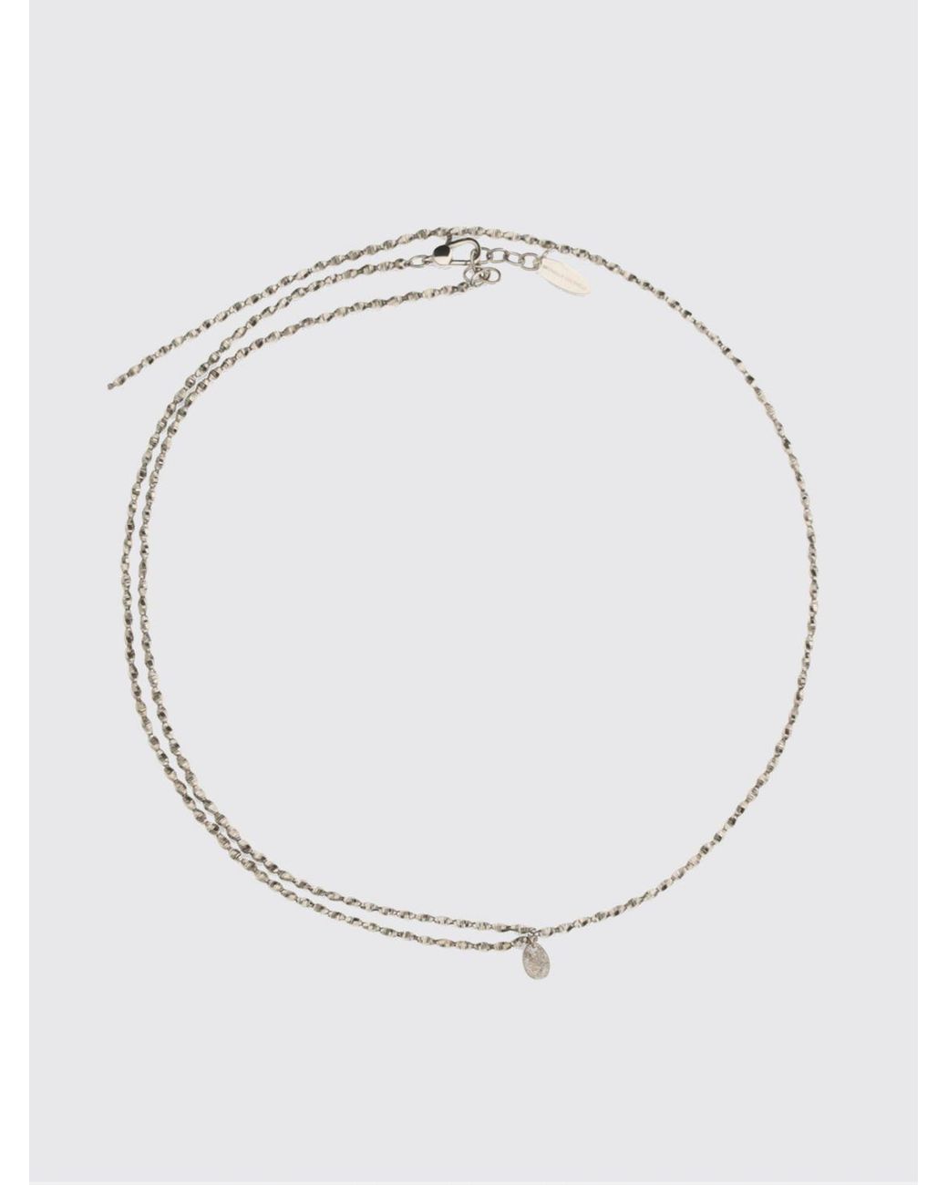 Brunello Cucinelli White Faceted Metal Necklace