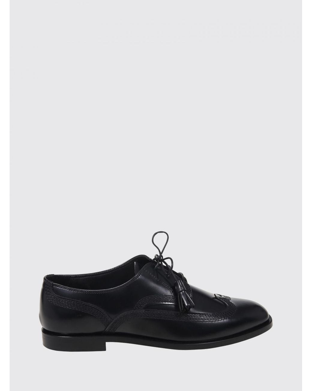 Ferragamo White Smooth Calfskin Leather Derby Shoes With Tassels And Round Toe