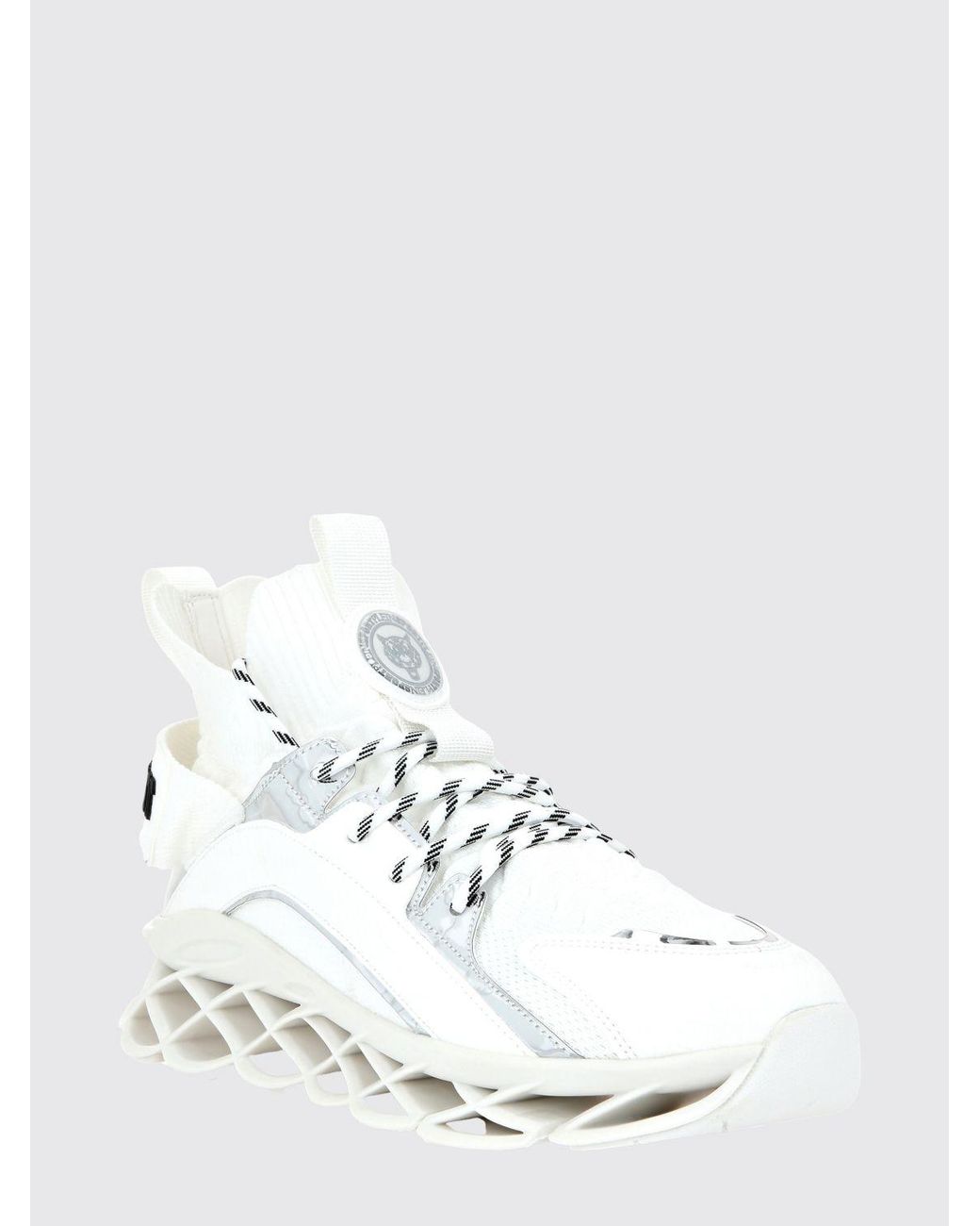 Philipp Plein White Hi-Top Runner Tiger for men