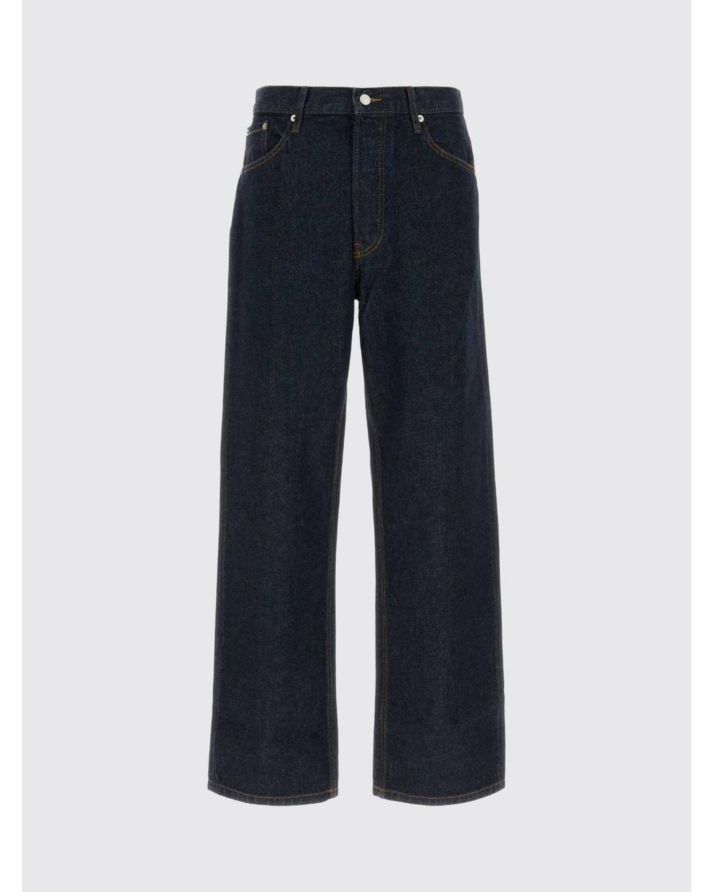 Dries Van Noten Blue Mid-Rise Wide-Leg Jeans for men