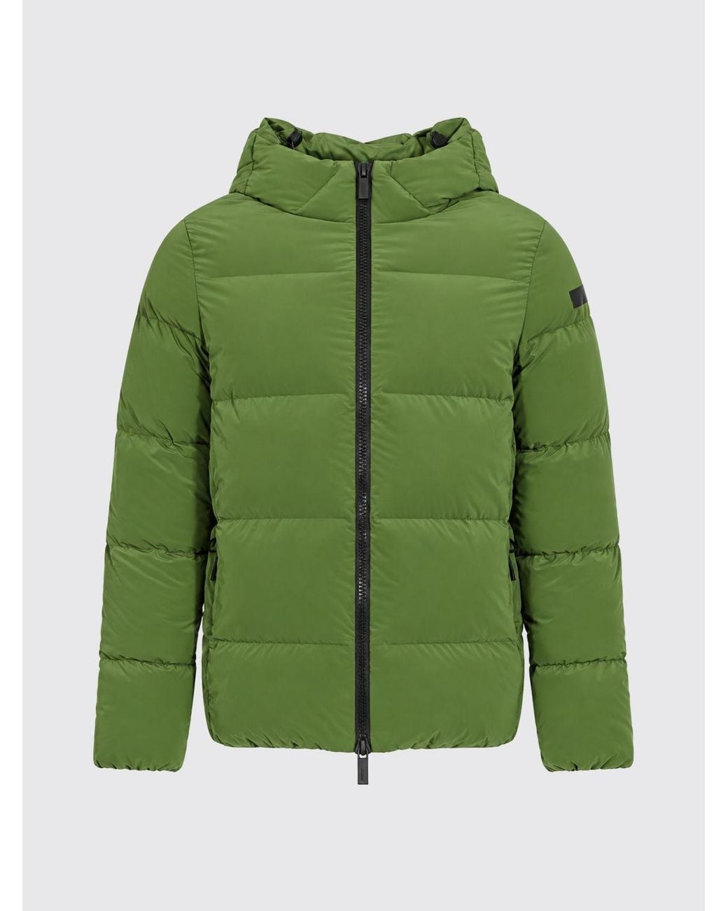 Rrd Green Short Quilted Windproof Polyester Down Jacket With Hood for men