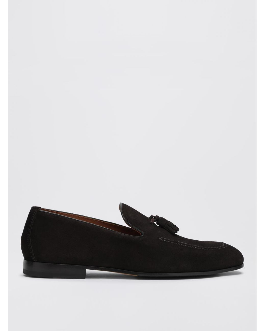 Doucal's Black Suede Loafers With Tassels for men