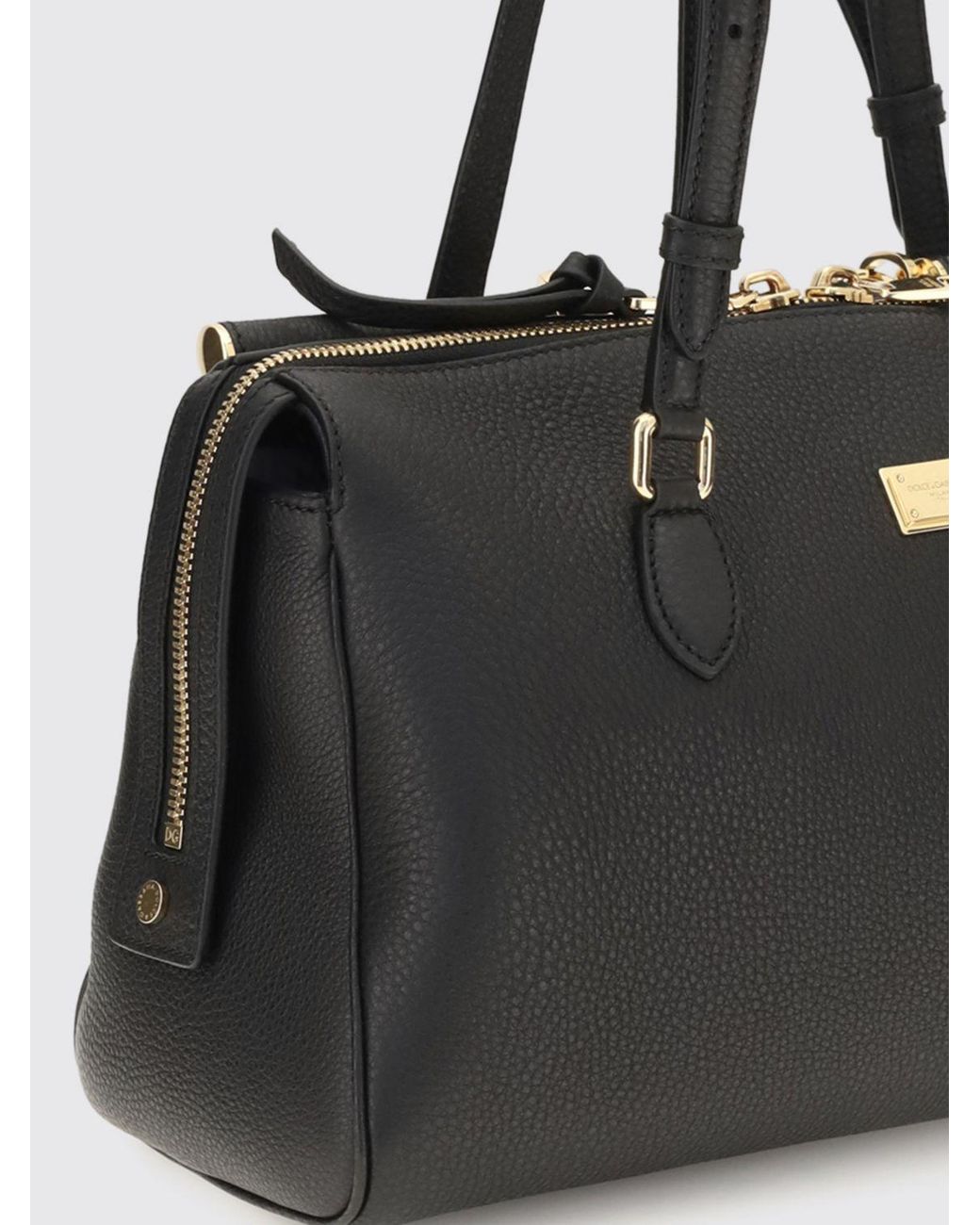 Dolce & Gabbana Black Dolce &Amp Gabbana Vittoria Grained Calfskin Shoulder Bag