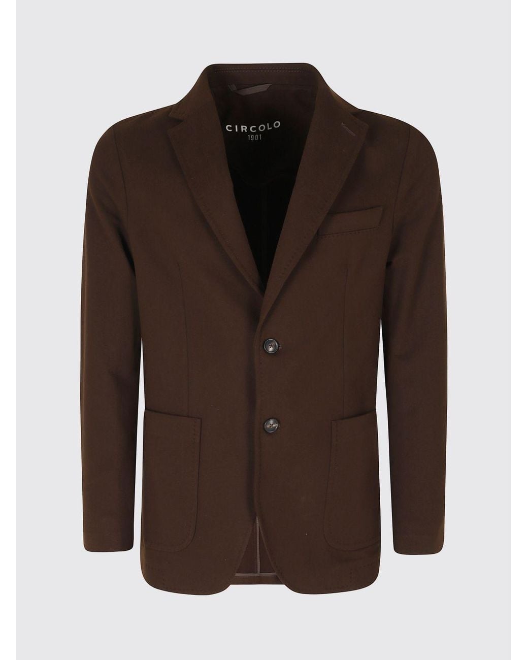 Circolo 1901 Brown Slim Fit Single-Breasted Fine Cashmere Blazer for men