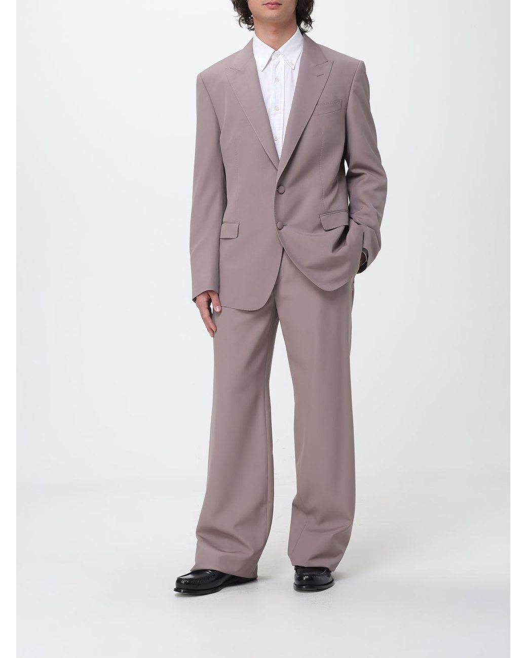 Dolce & Gabbana Purple Dolce &Amp Gabbana Wool Drawstring Trousers for men