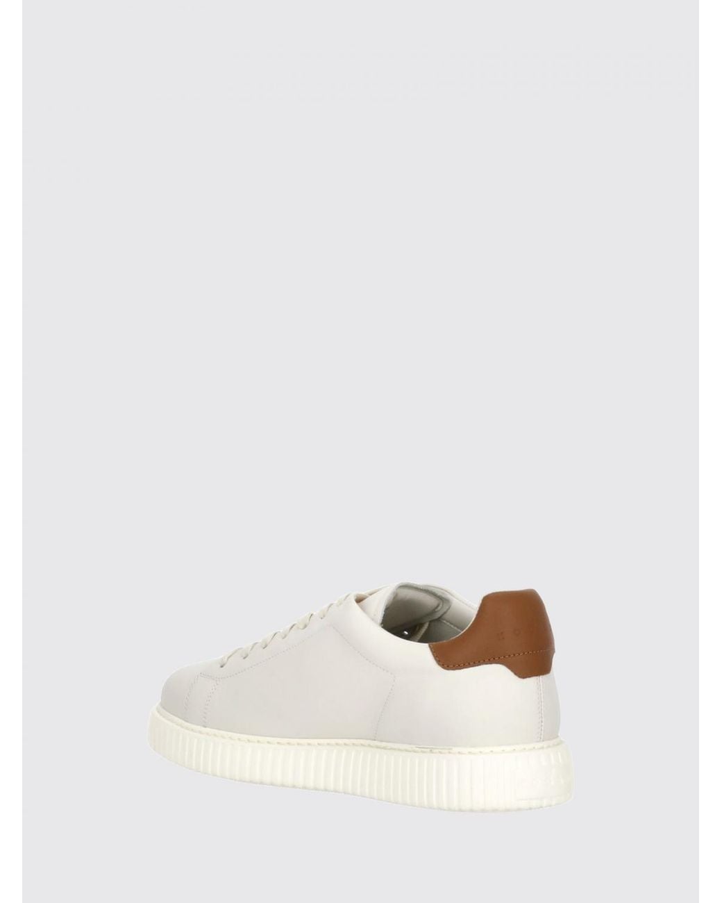 Hogan Natural Ivory Smooth Leather Low-Top Sneakers for men