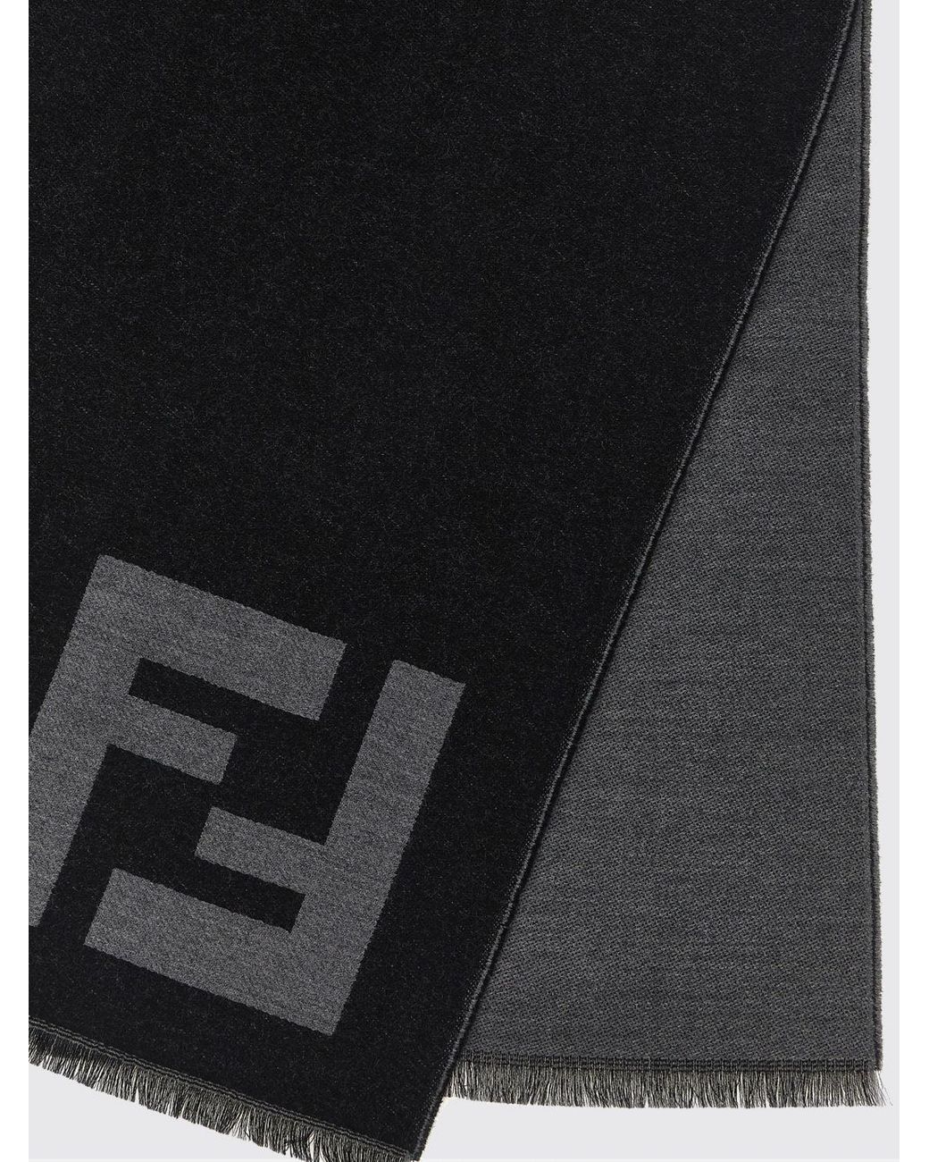 Sciarpa Di Lana Vergine Ff di Fendi in Black da Uomo