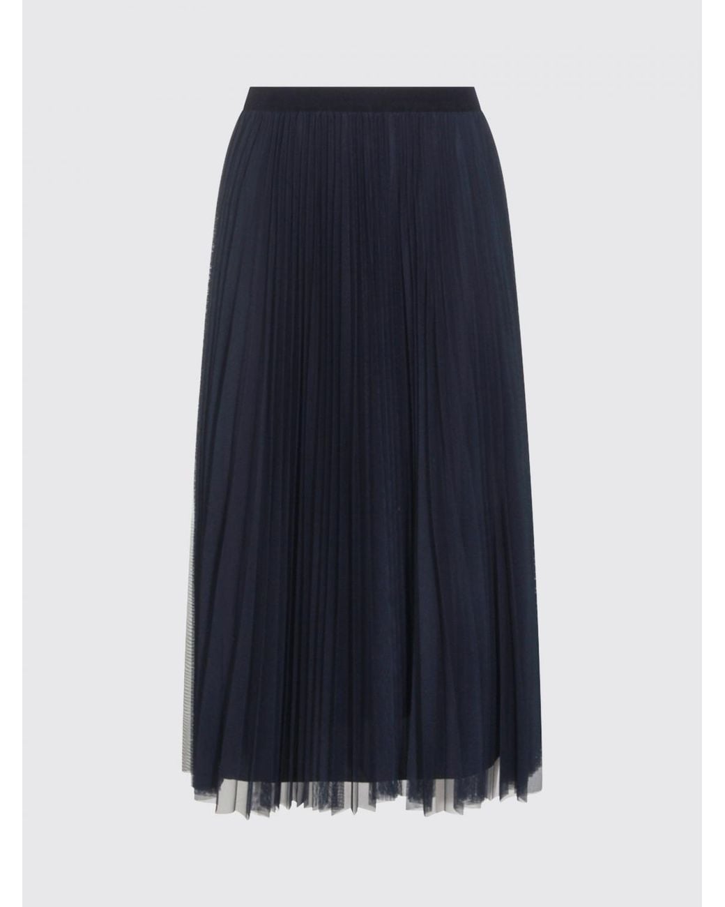 Fabiana Filippi Blue Pleated Crêpe Midi Skirt With A High Elasticated Waist