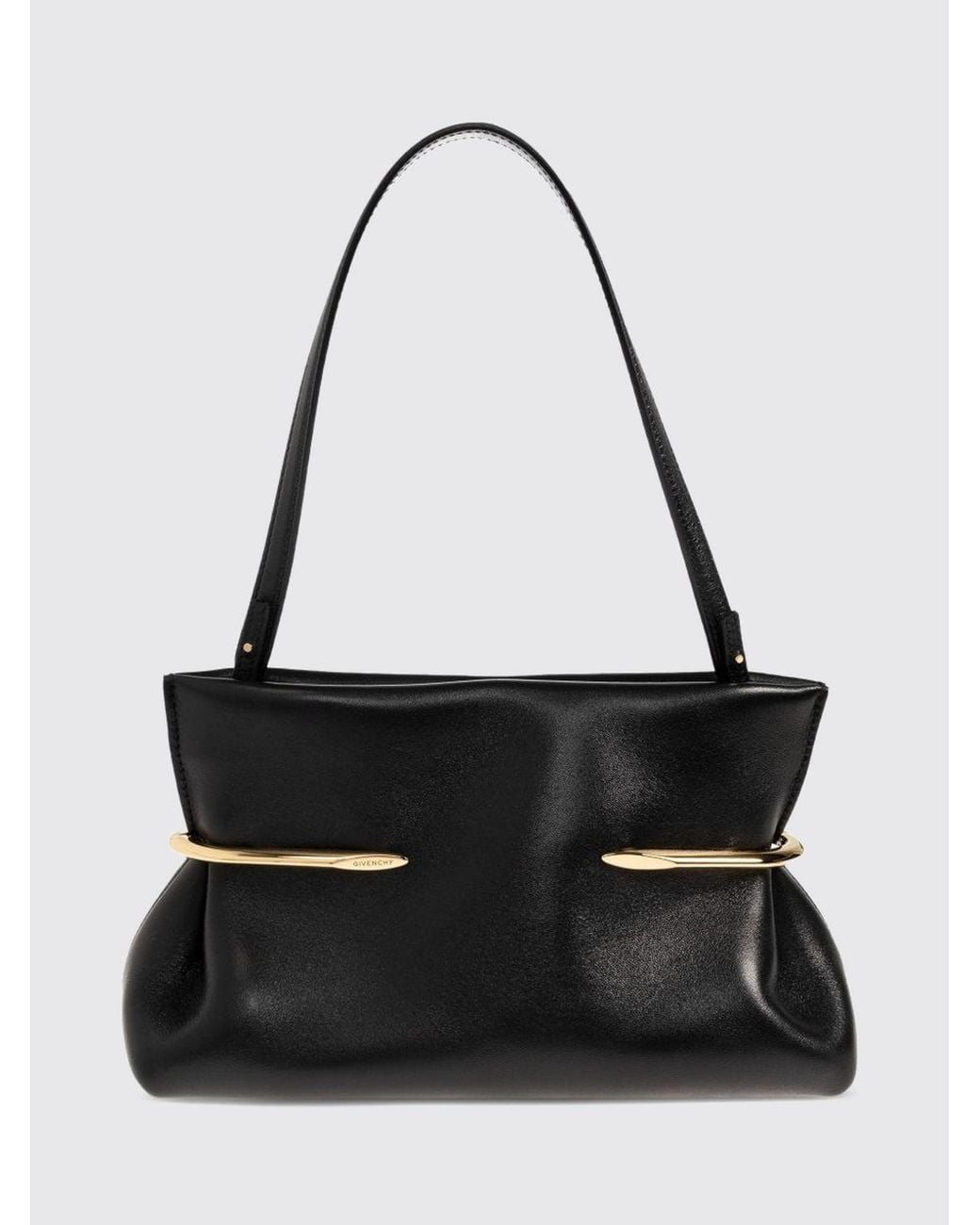 Givenchy Black Pinch Clutch Aus Kalbsnappaleder Mit Abnehmbarem Flachem Griff