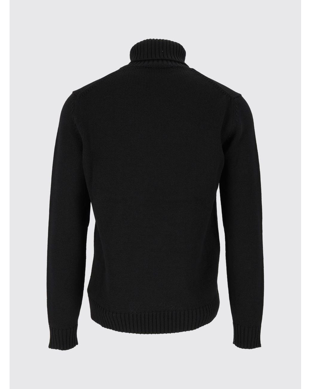 Slowear Blue Pure Virgin Wool Turtleneck Sweater With Long Sleeves for men