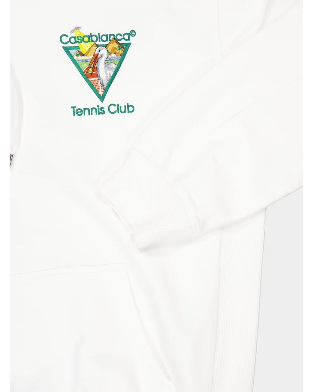Casablanca White Embroidered Logo Organic Cotton Hoodie With Kangaroo Pocket for men