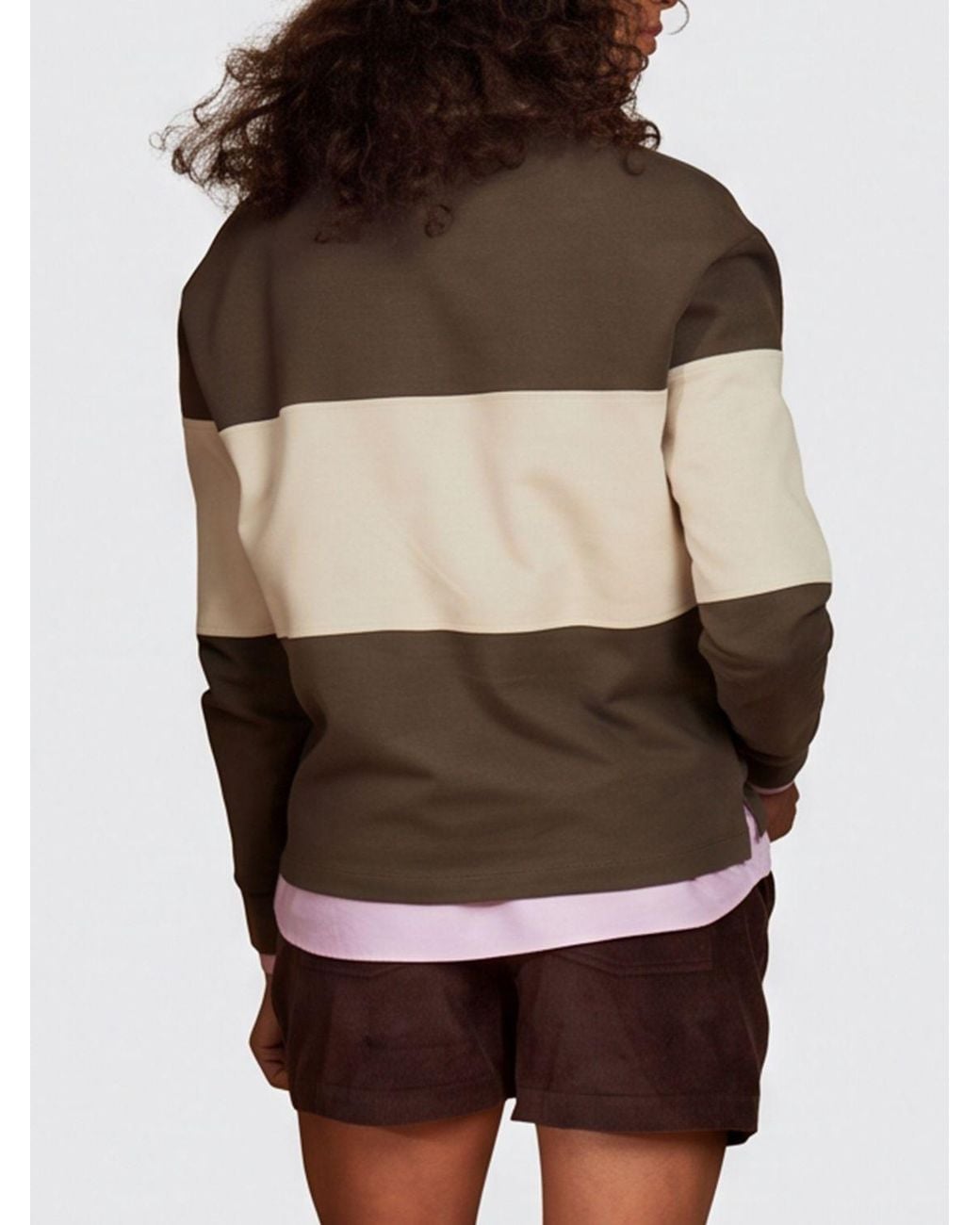 La Martina Brown Striped Long-Sleeved Cotton Jersey Polo Shirt