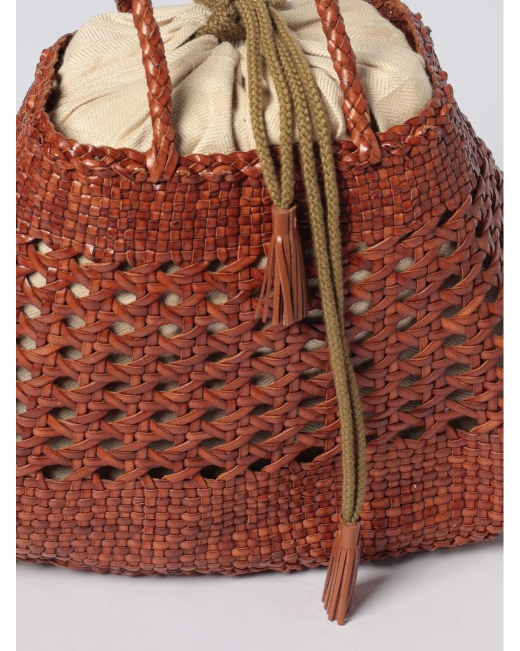 Dragon Diffusion Red Santa Cano Woven Leather Bag