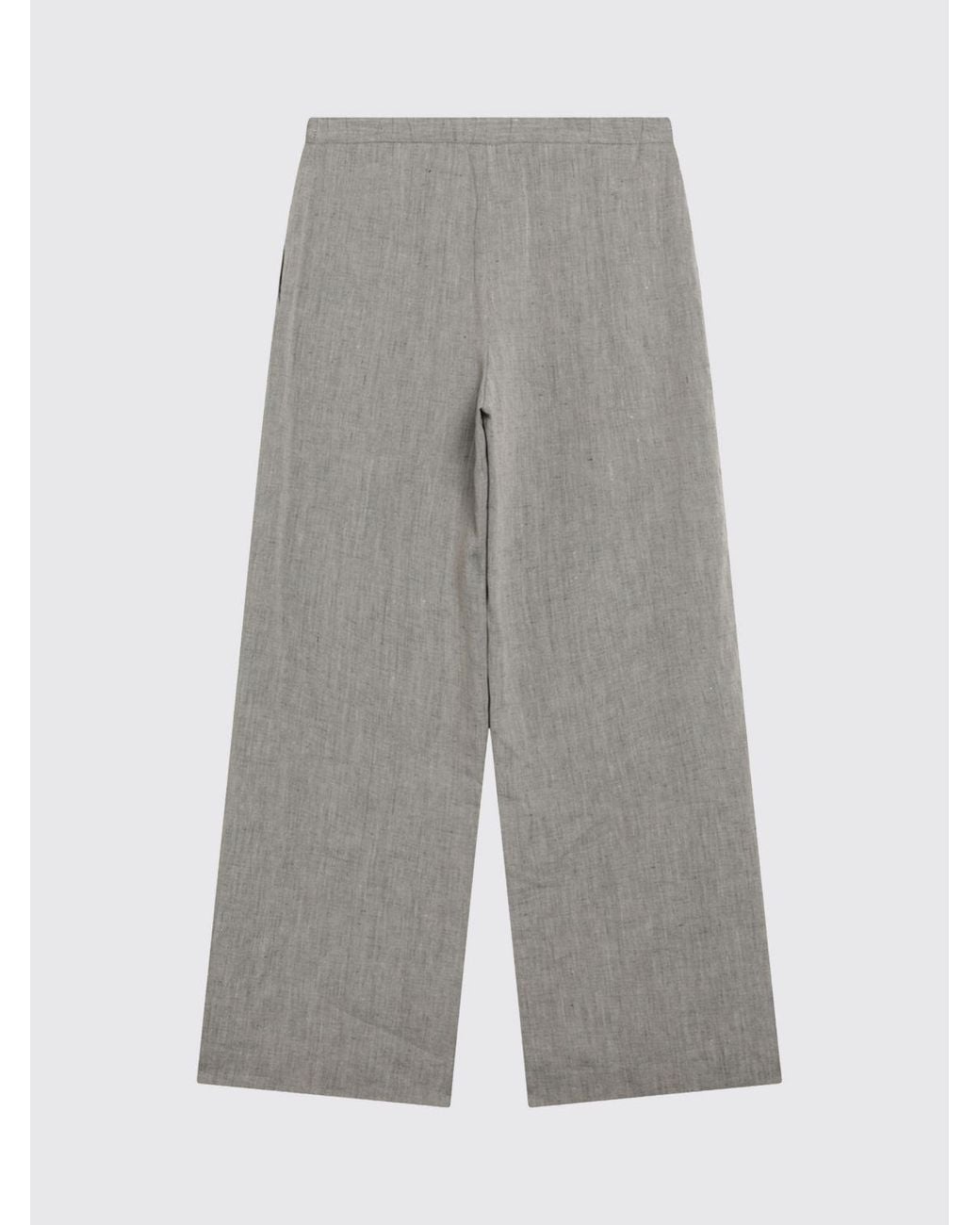Loulou de Saison Gray Linen And Cotton Trousers