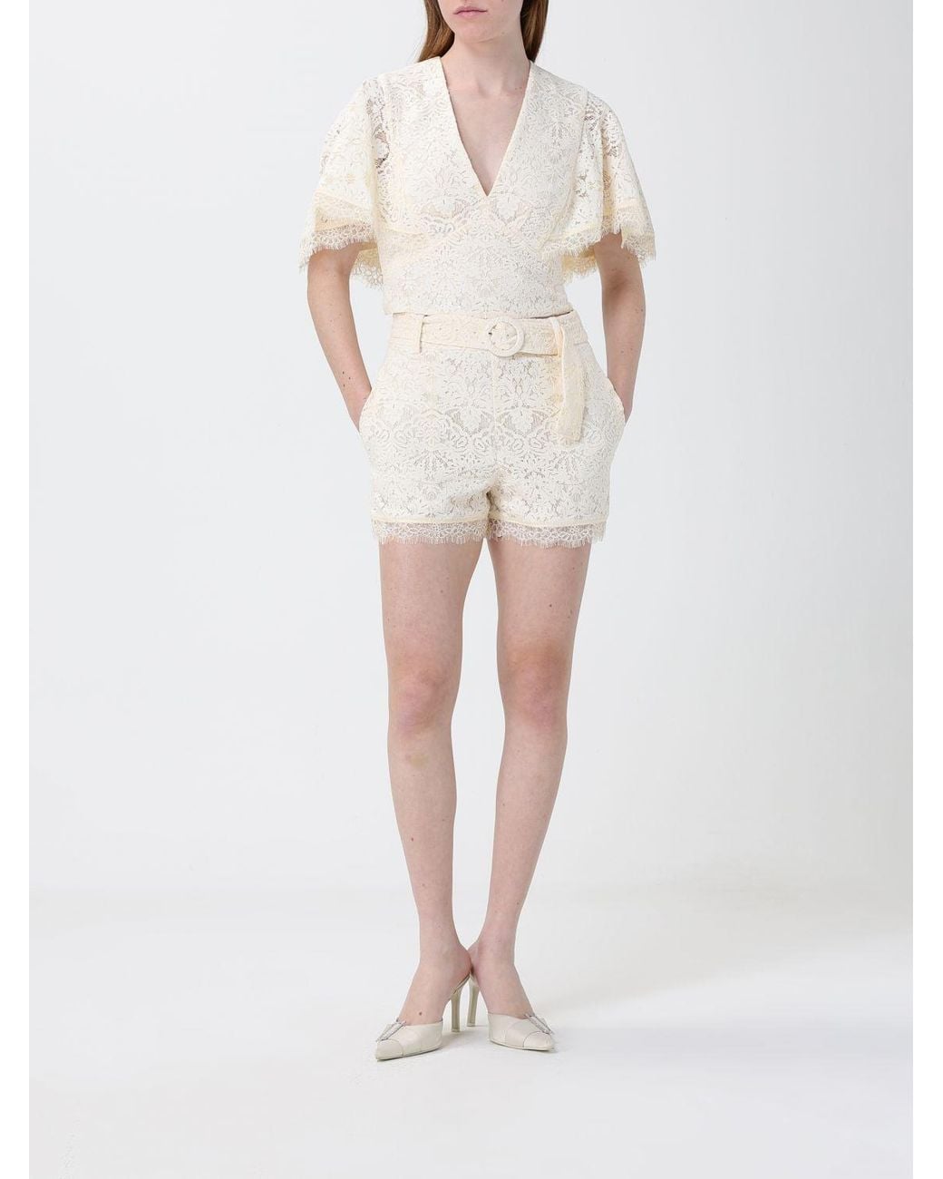 Twinset White Lace Crop Top