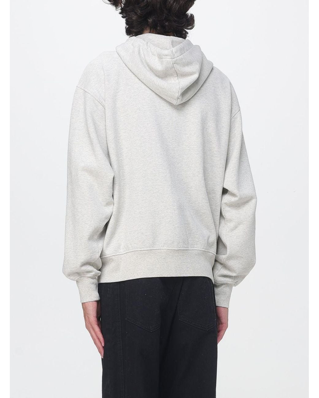 Drole de Monsieur White Zipped Cotton Hoodie With Contrast Logo for men