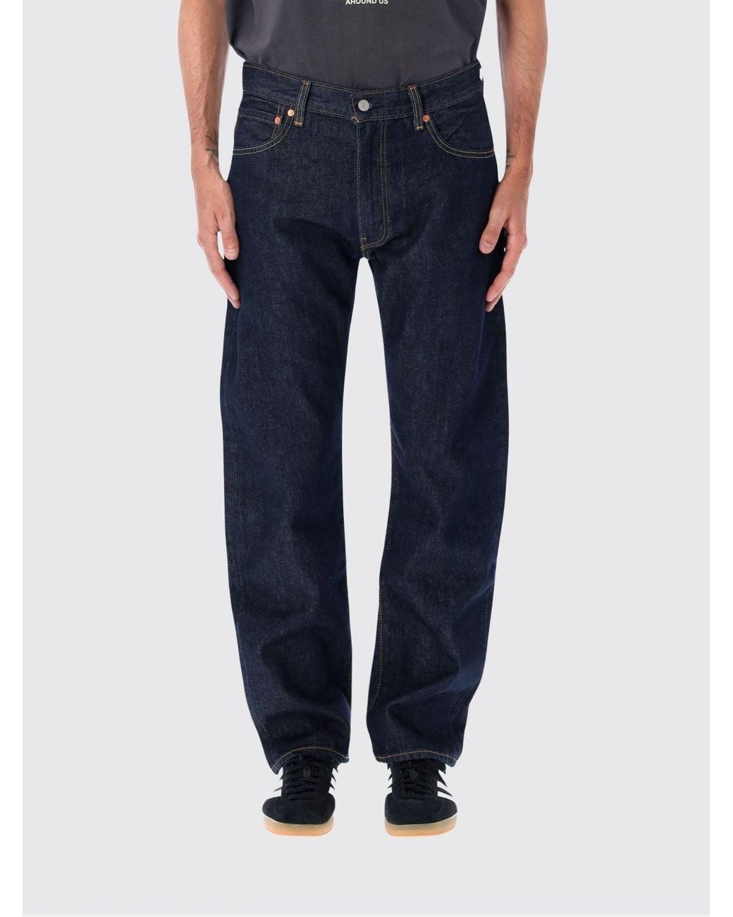 Levi's Blue 555 Straight Mid-Rise Cotton Denim Jeans for men