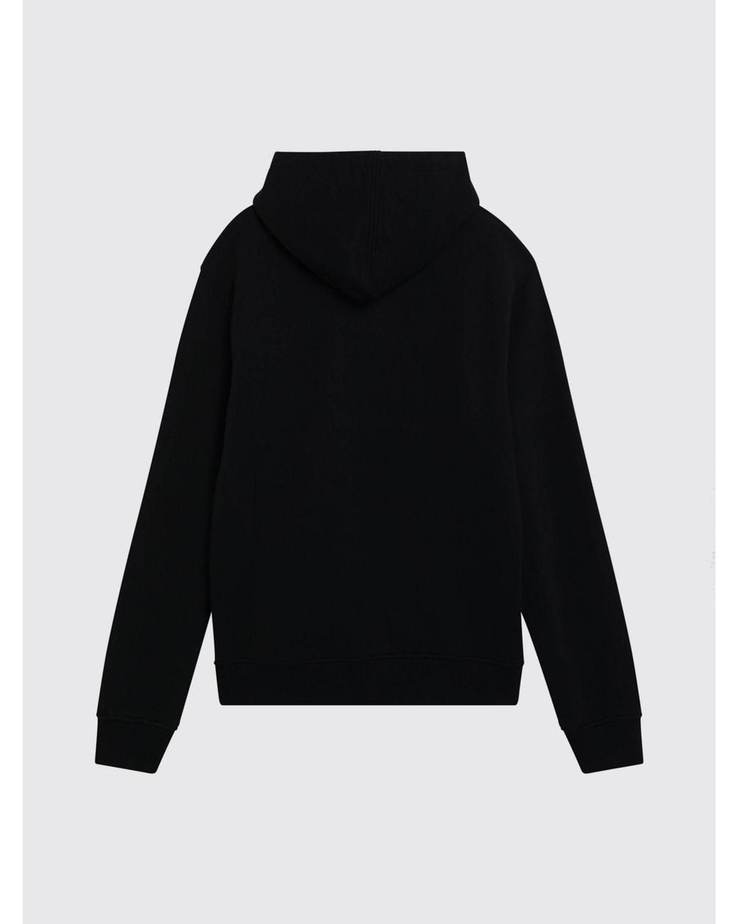 AMI Black Cotton Hoodie With Embroidered Monogram Logo for men