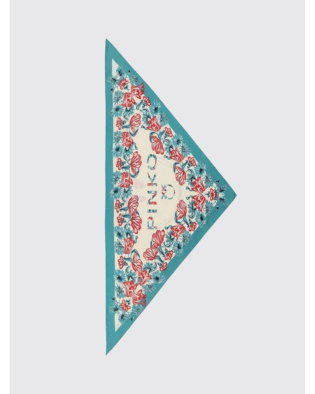 Pinko Blue Swing Floral Print Twill Scarf