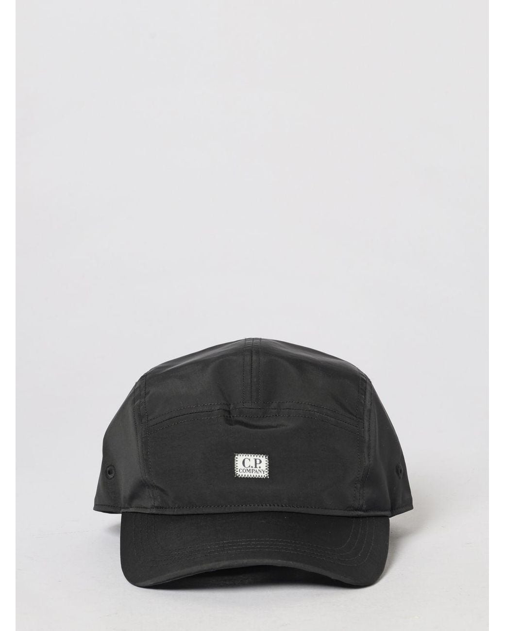 C P Company Black Technical Fabric Baseball Cap for men