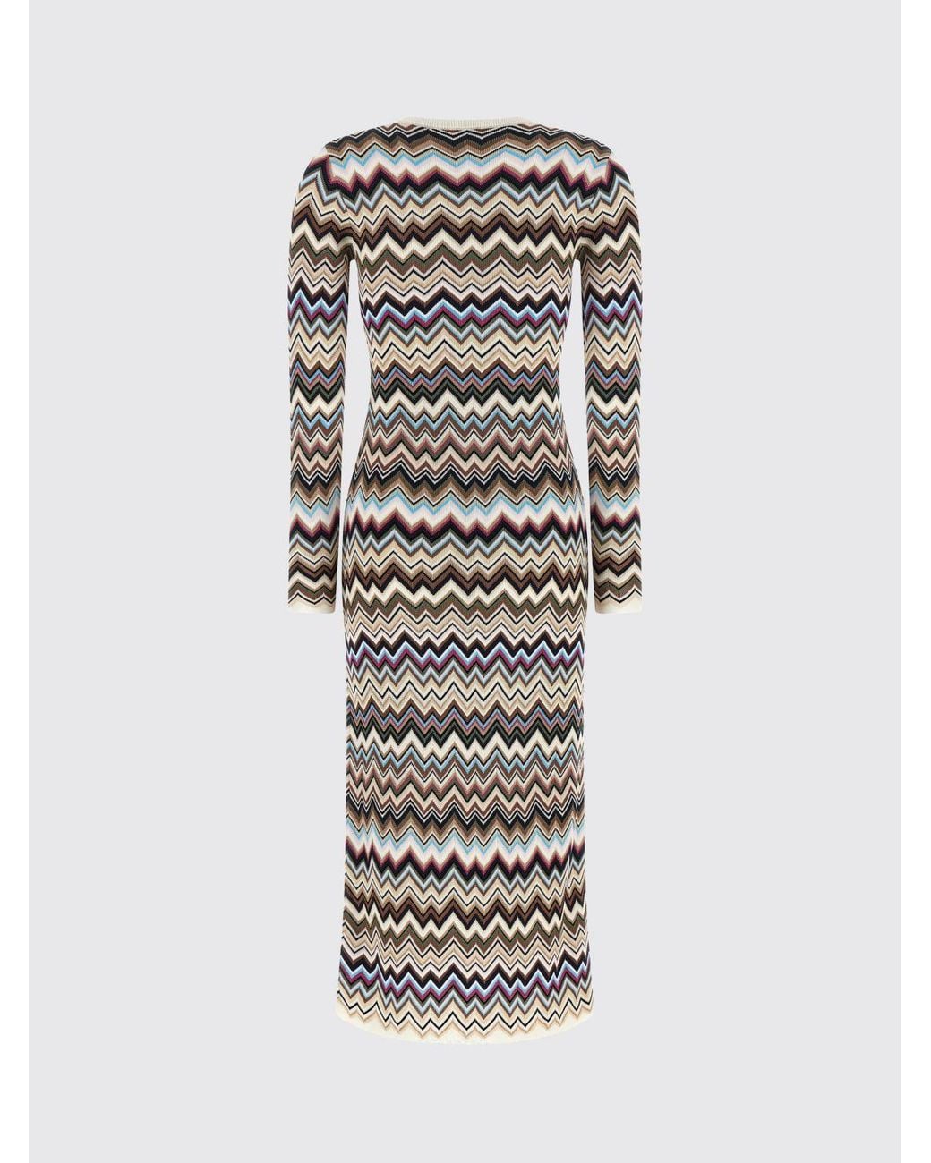 Missoni White Zigzag Pattern Knit Jersey Mini Dress