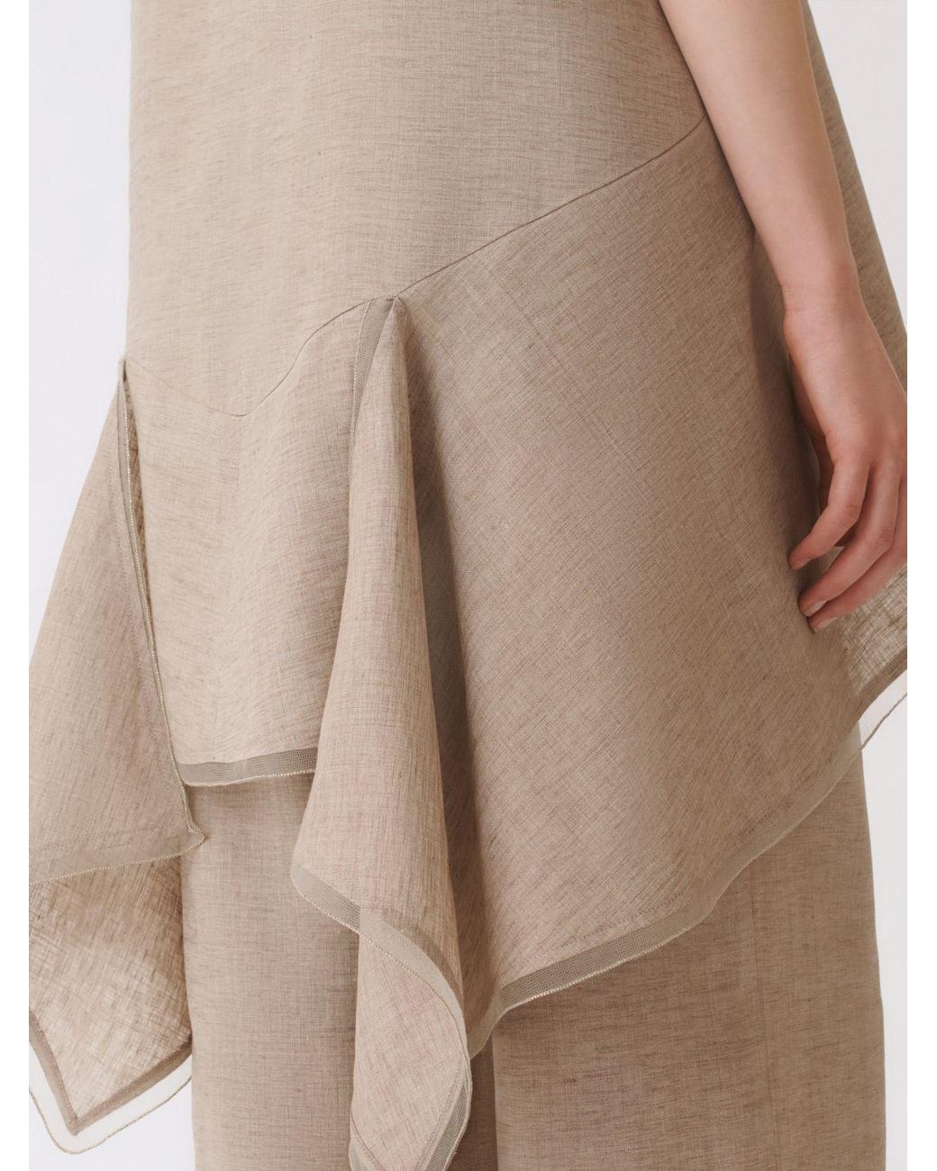 Fabiana Filippi Gray Linen Sleeveless Top