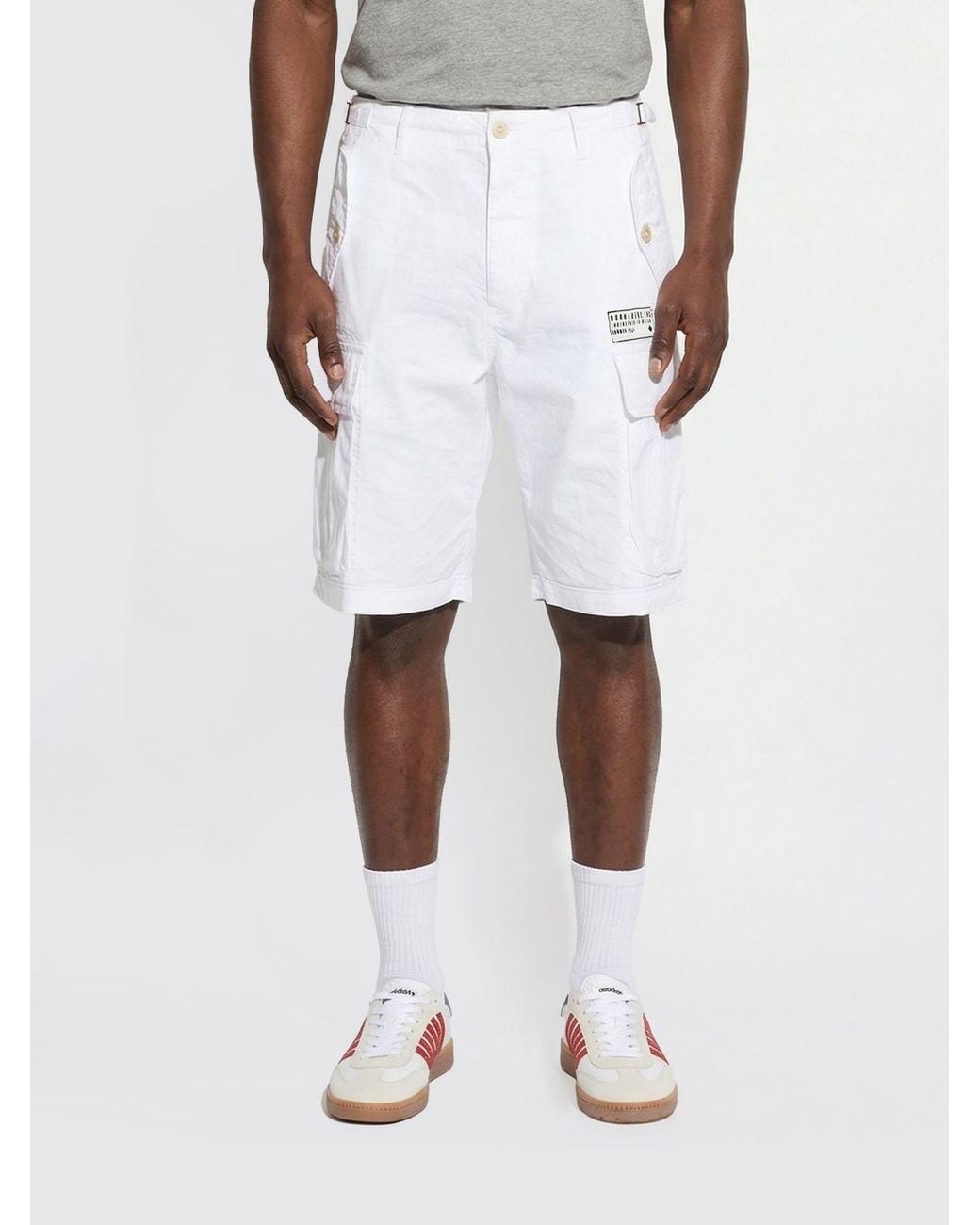 DSquared² White Cotton Cargo Shorts for men