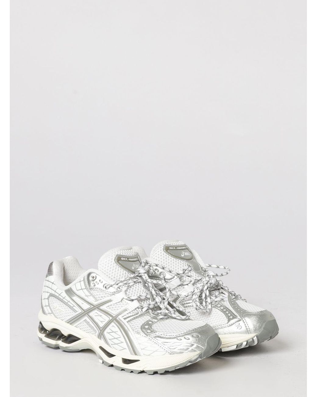 Asics White Gel-Nimbus 10.1 Mesh And Rubber Sneakers