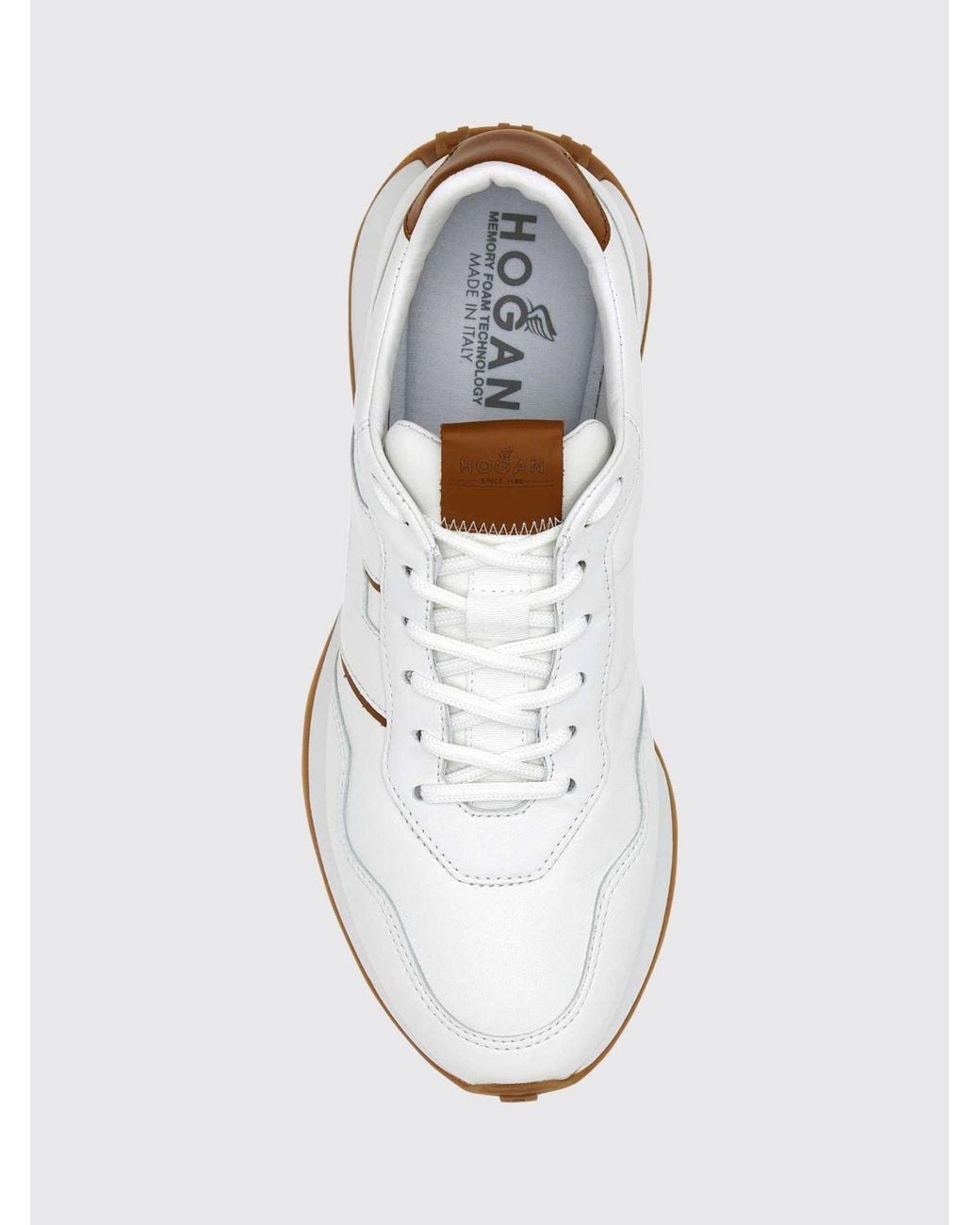 Hogan White H601 Sheepskin Sneakers With Side H Logo And Serrated Sole for men