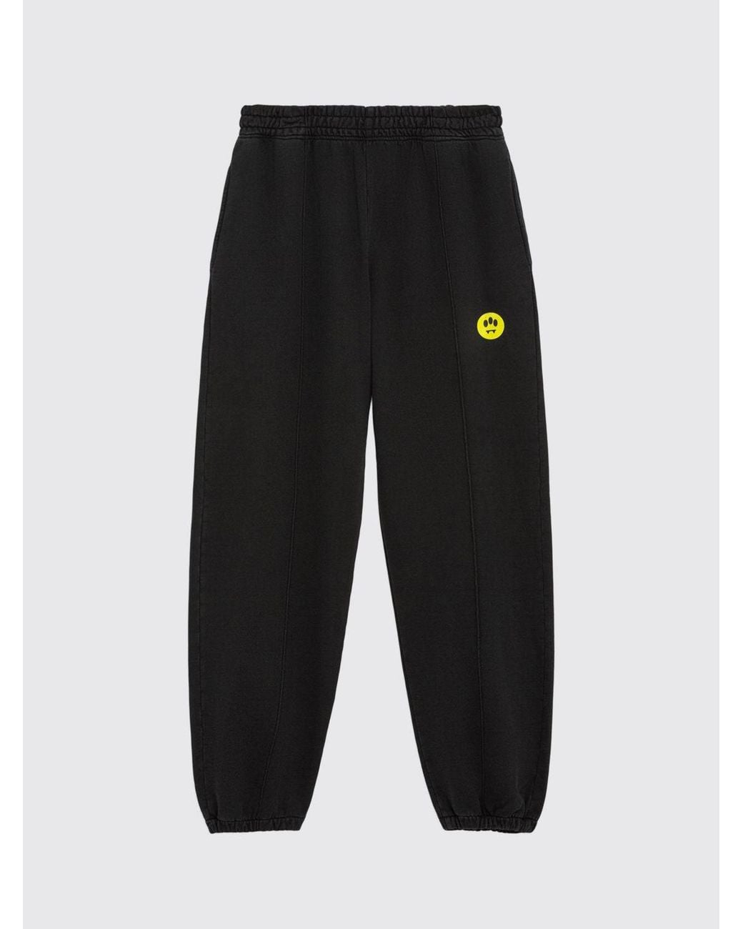 Barrow Black Wide-Leg Cotton Jogging Trousers With Elasticated Mid-Rise Waist
