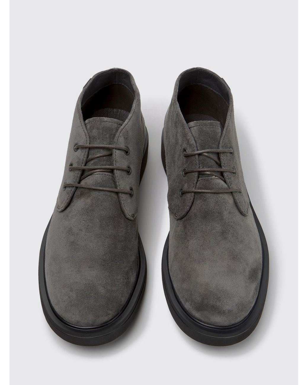 Camper Gray Norman Suede Chukka Boots With Ultralight Xl Extralight Sole for men